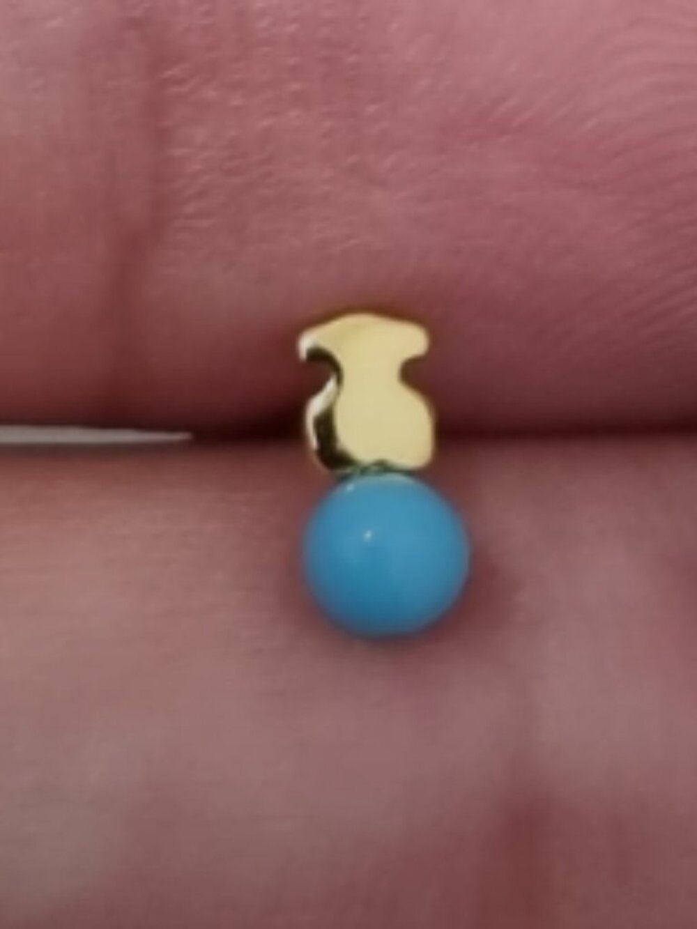 Tous Single Tiny Earrings for Baby Girls with Turquoise